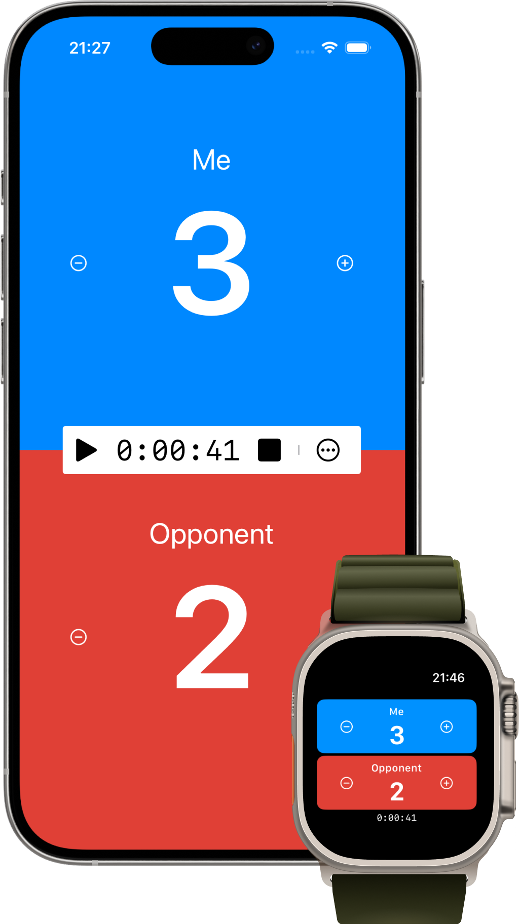 Přehled aplikace Wrist Scoreboard